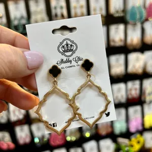 Extra Touch Earrings - Gold Black
