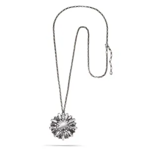 FACETED SILVER CRYSTAL PENDANT NECKLACE #288SV1301 (7C6/6A2)