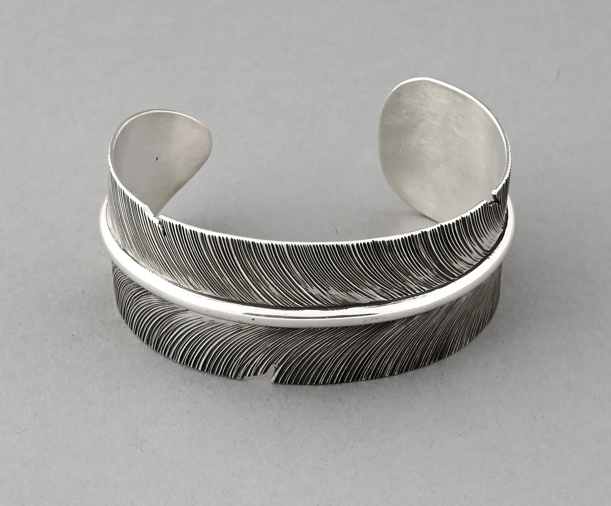 Feather Cuff Bracelet by Angela Martin; 1" wide
