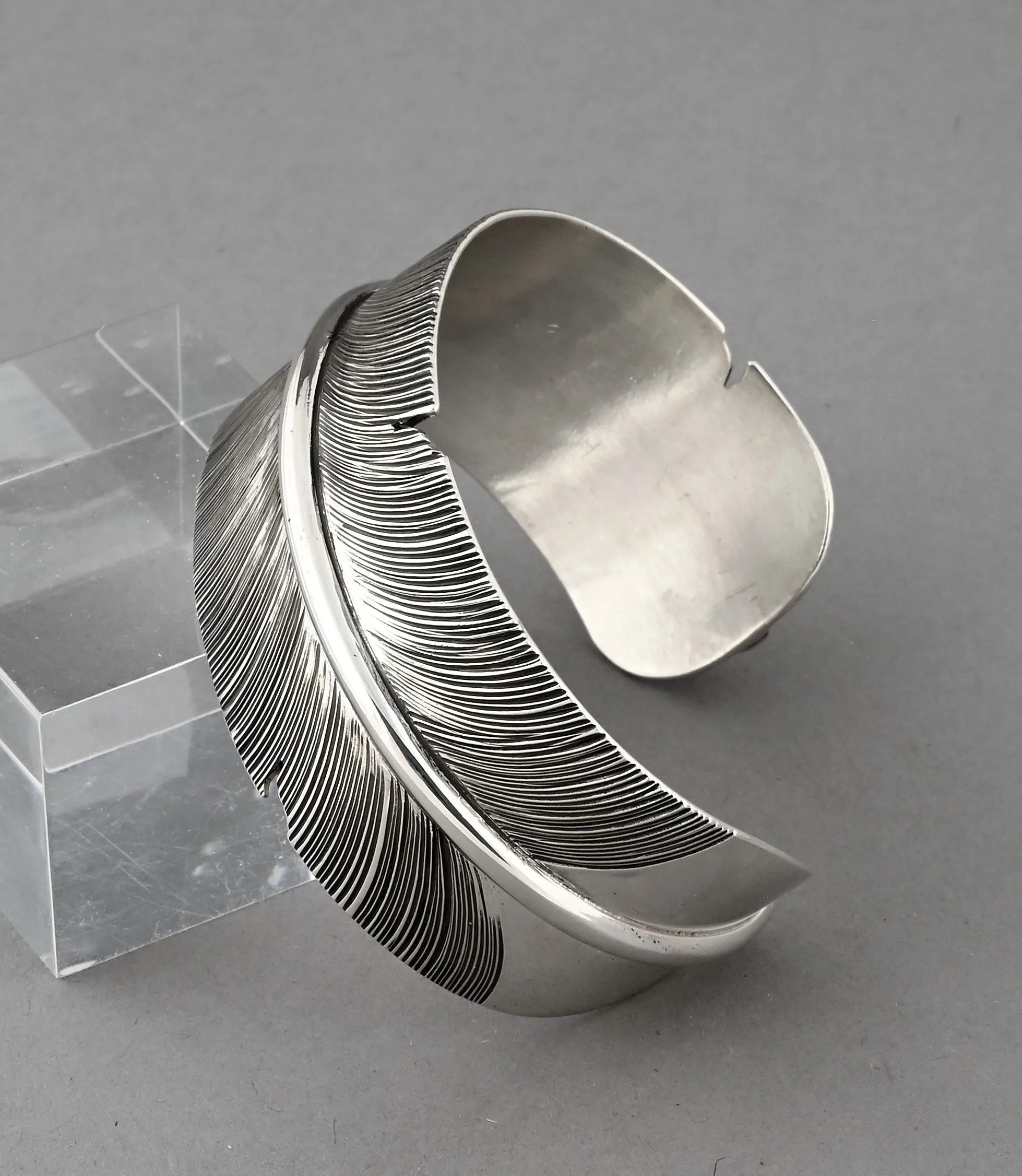 Feather Cuff Bracelet by Angela Martin; 1" wide