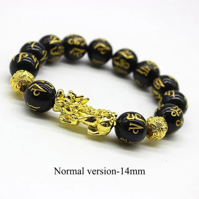 Feng Shui Black Obsidian Stone Beads women and men bracelet