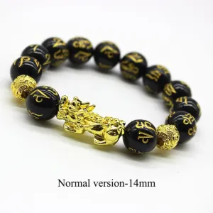 Feng Shui Black Obsidian Stone Beads women and men bracelet