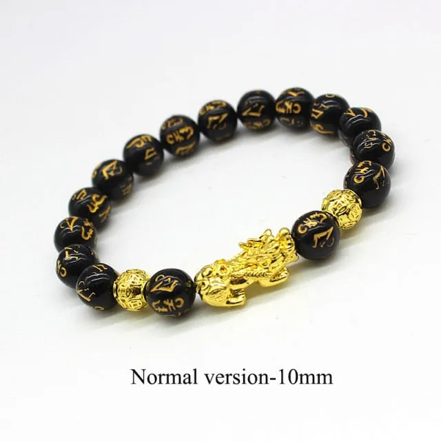 Feng Shui Black Obsidian Stone Beads women and men bracelet