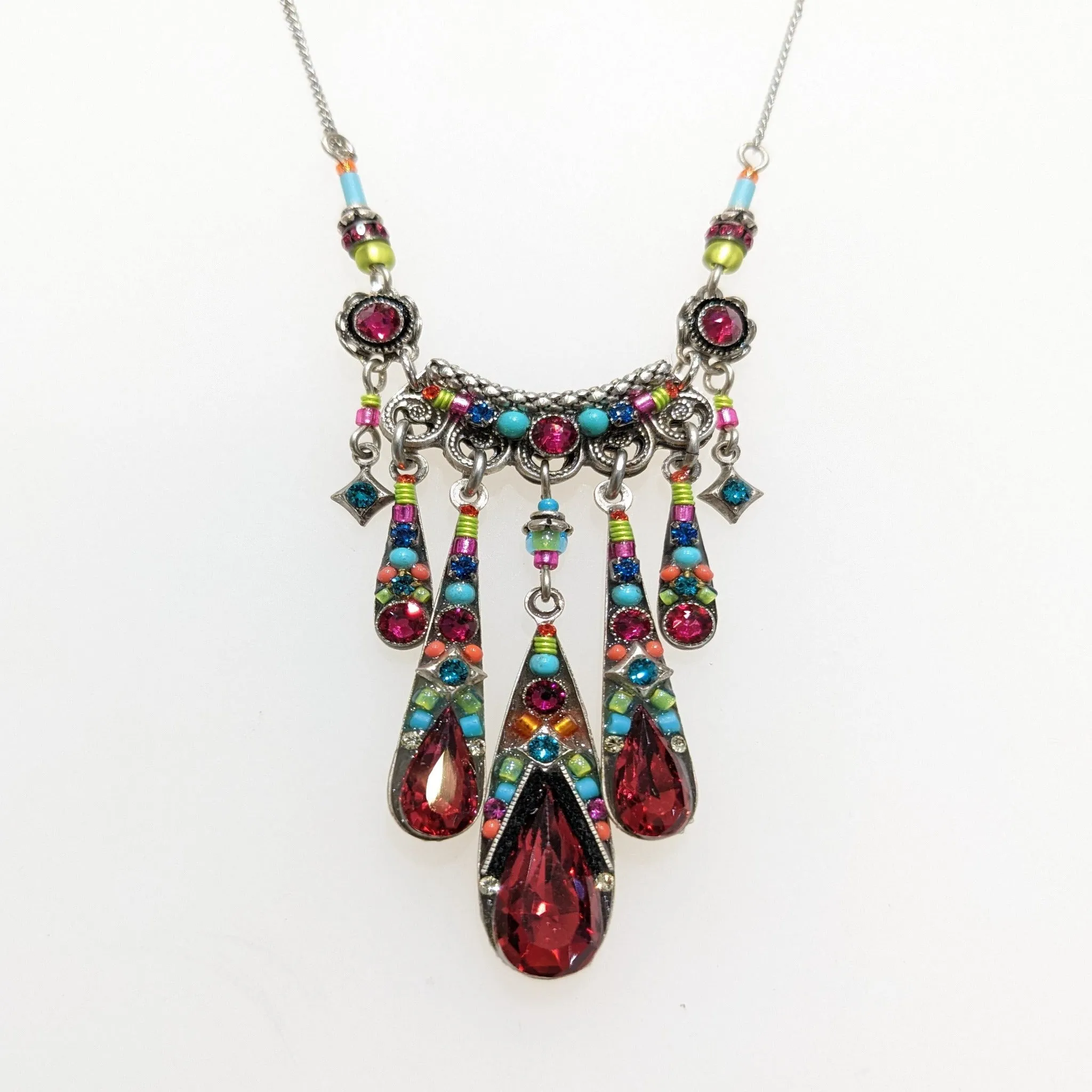 FIREFLY JEWELRY 8879-MC/SR MultiColor/ Scarlet Necklace New