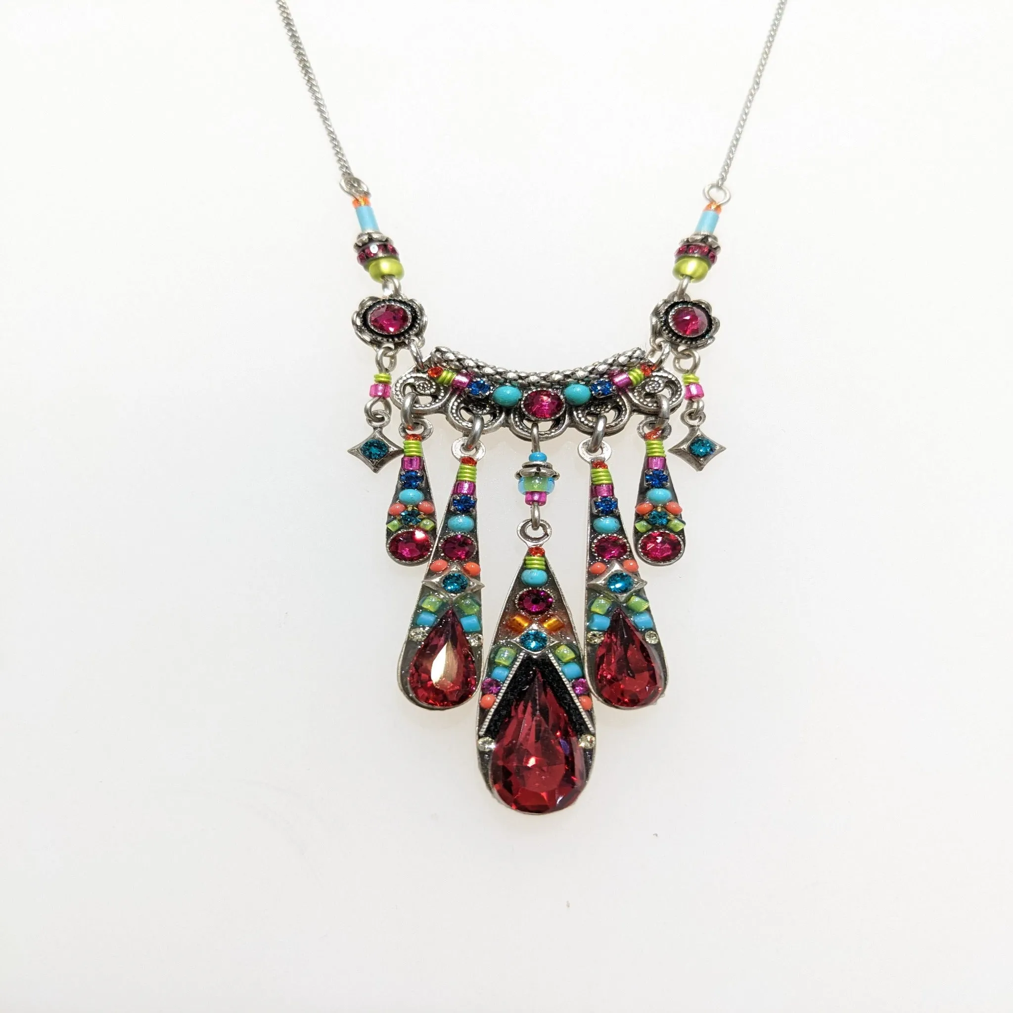 FIREFLY JEWELRY 8879-MC/SR MultiColor/ Scarlet Necklace New