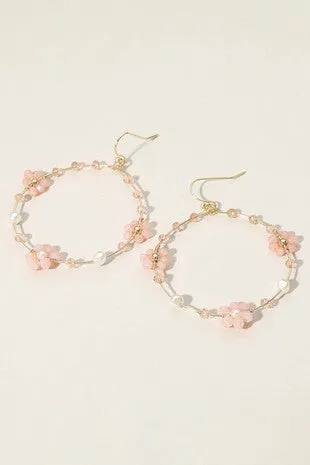 Flower Wire Dangle Earrings