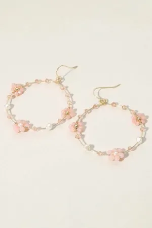 Flower Wire Dangle Earrings