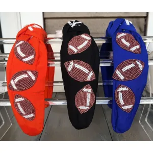 Football Seed Beaded Team Spirit Top Knot Headband - Restocking