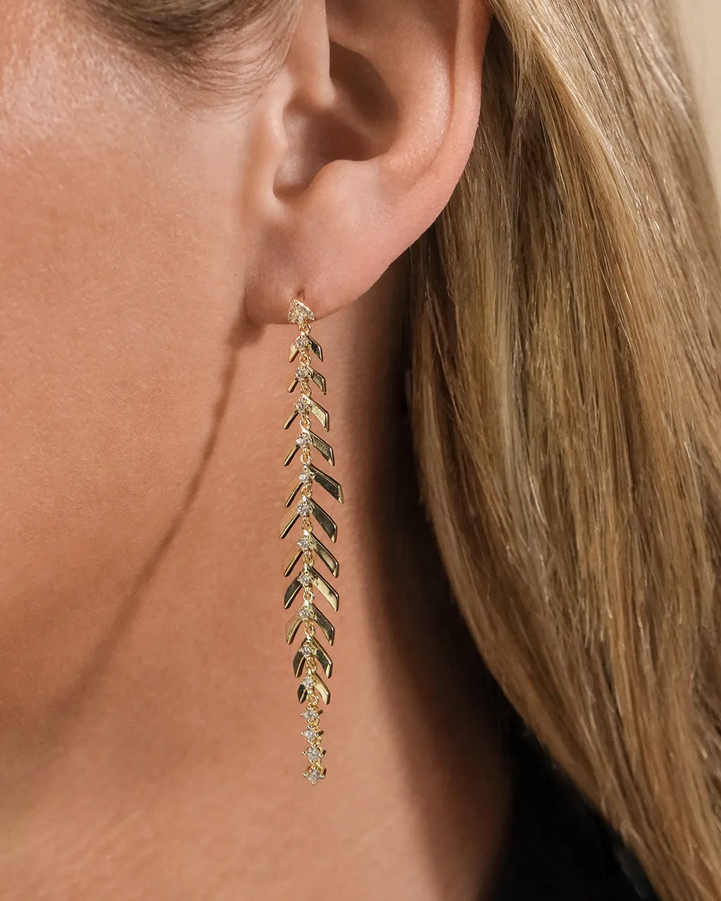 Gemma CZ Studded Dangle Earrings