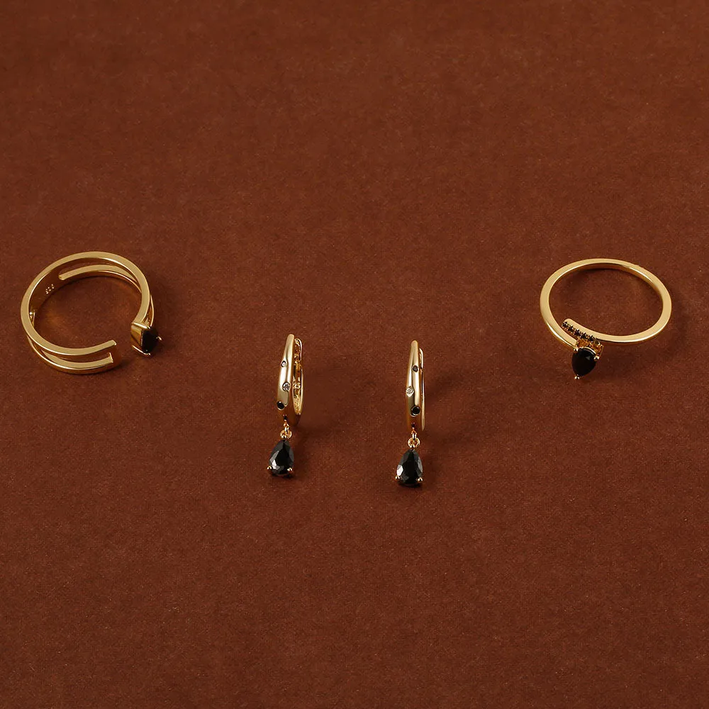 Gemstone Charm Huggie earrings