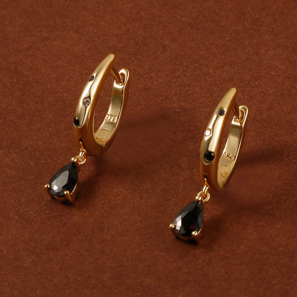 Gemstone Charm Huggie earrings