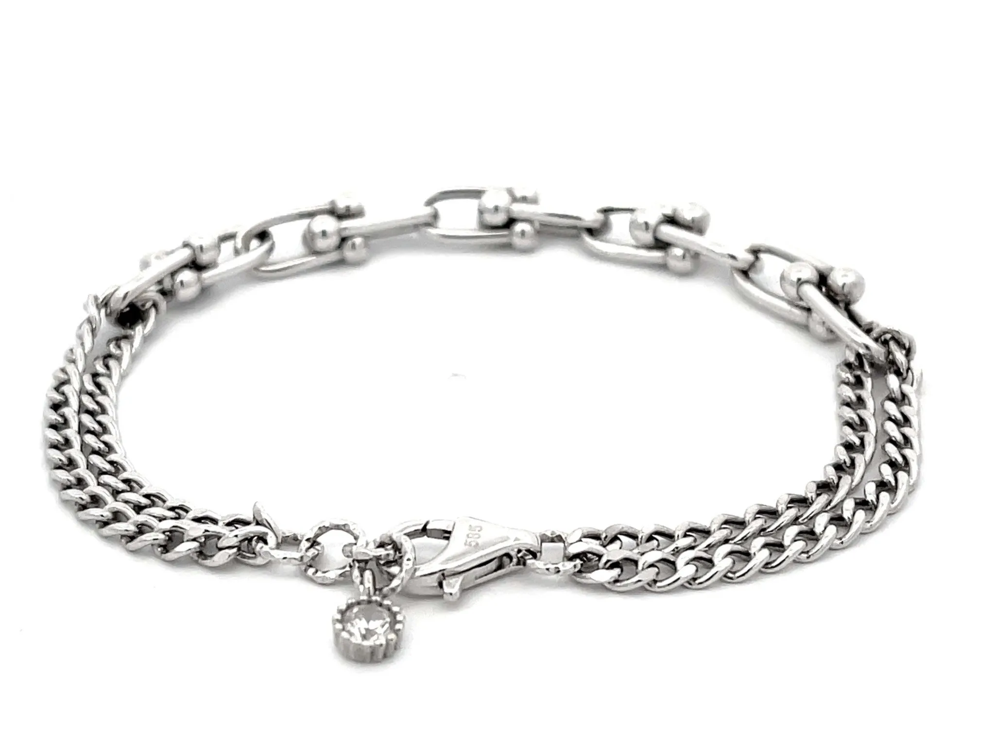 Genola Chain Link Bracelet in 14k White Gold