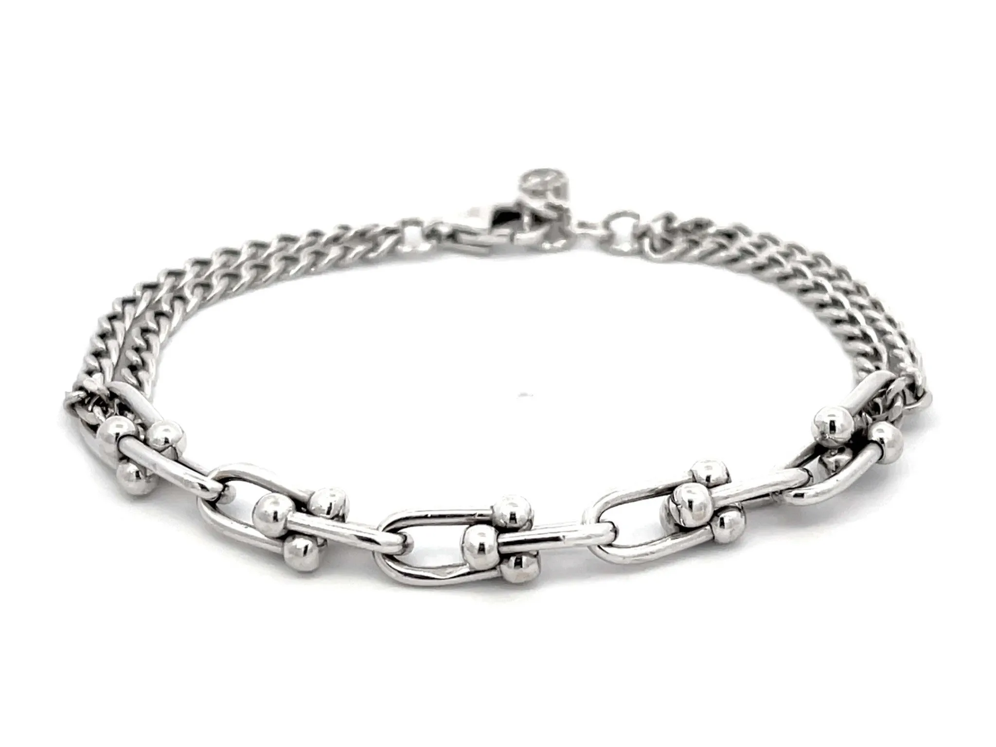 Genola Chain Link Bracelet in 14k White Gold