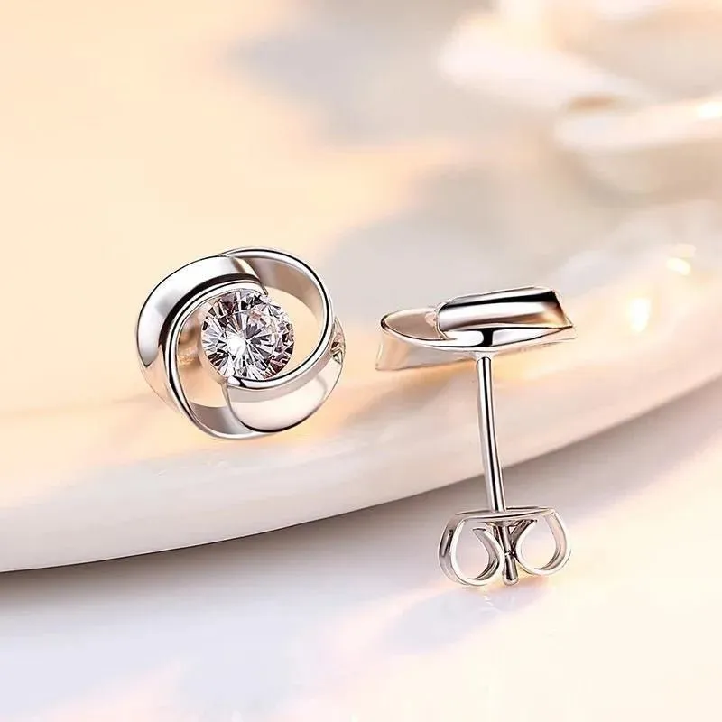 Genuine Alexandrite Stud Earrings Women Wedding Jewelry