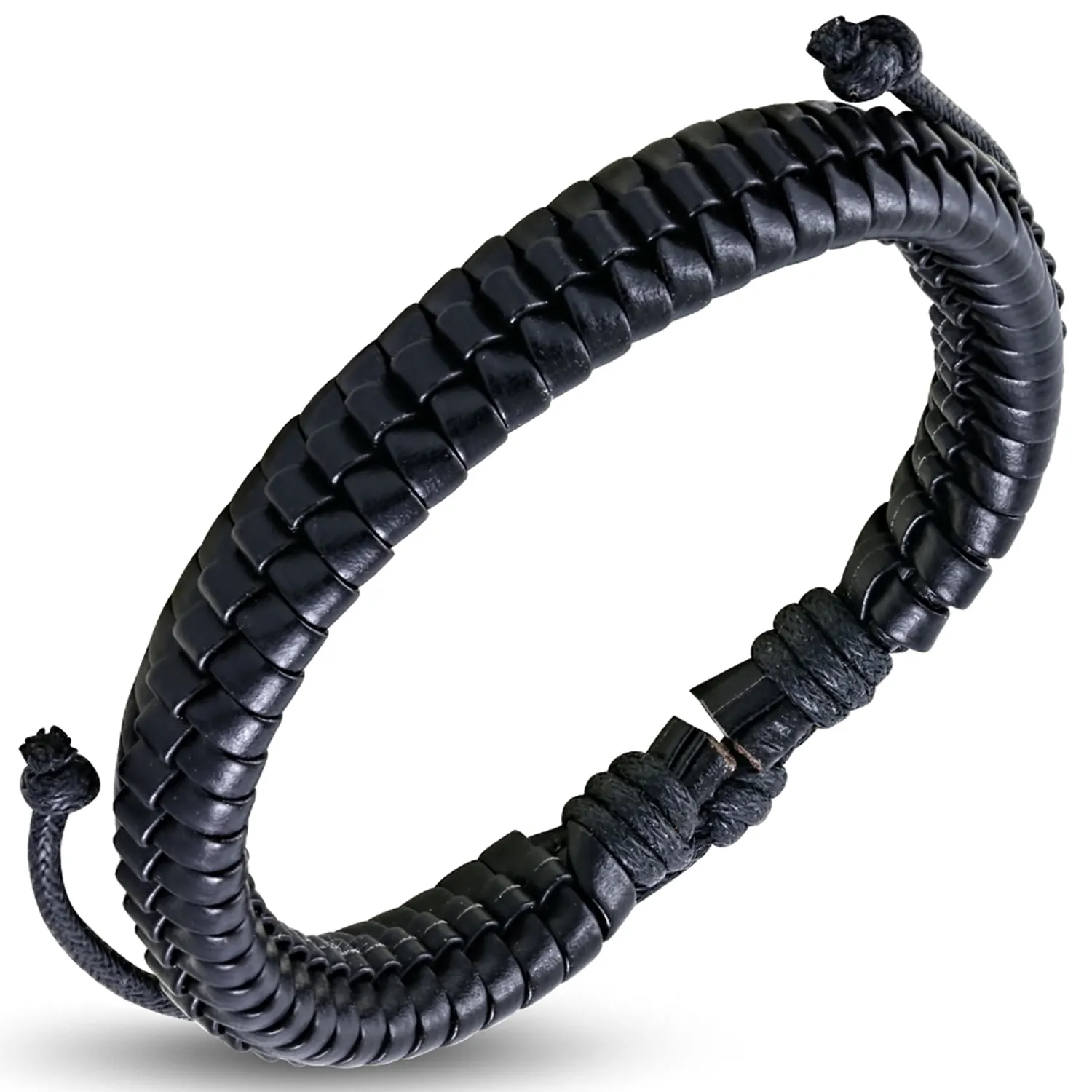 Genuine Leather Fishtail Braided Wrap Rope Adjustable Bracelet