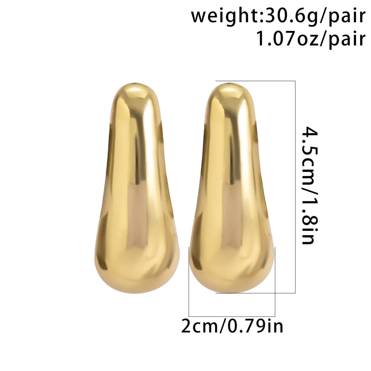Geometric Gold Silver Tone Metallic Dangle Earrings