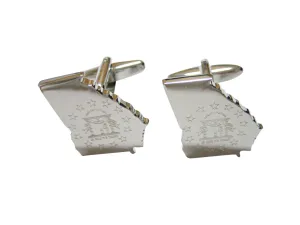 Georgia State Map Shape and Flag Design Cufflinks