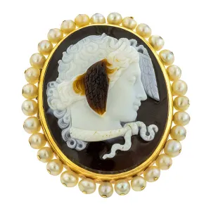 Georgian Hardstone Medusa Cameo