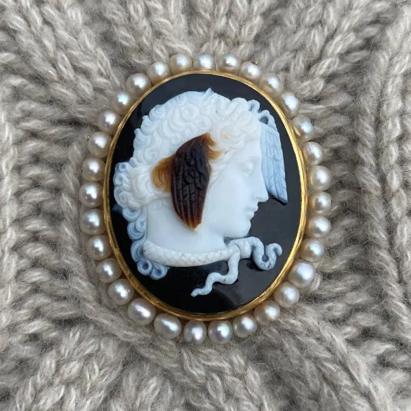 Georgian Hardstone Medusa Cameo