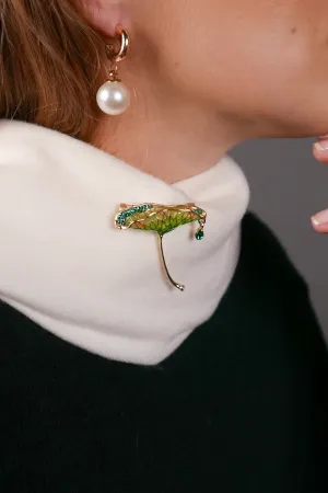 Ginkgo Biloba Leaf Brooch