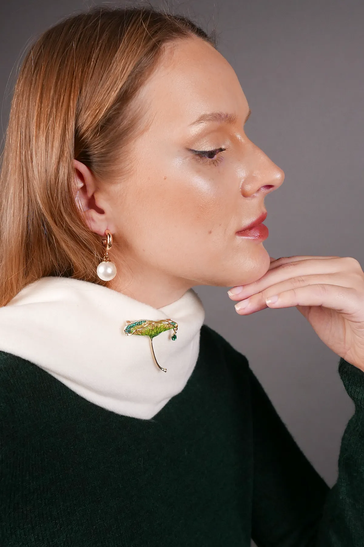 Ginkgo Biloba Leaf Brooch
