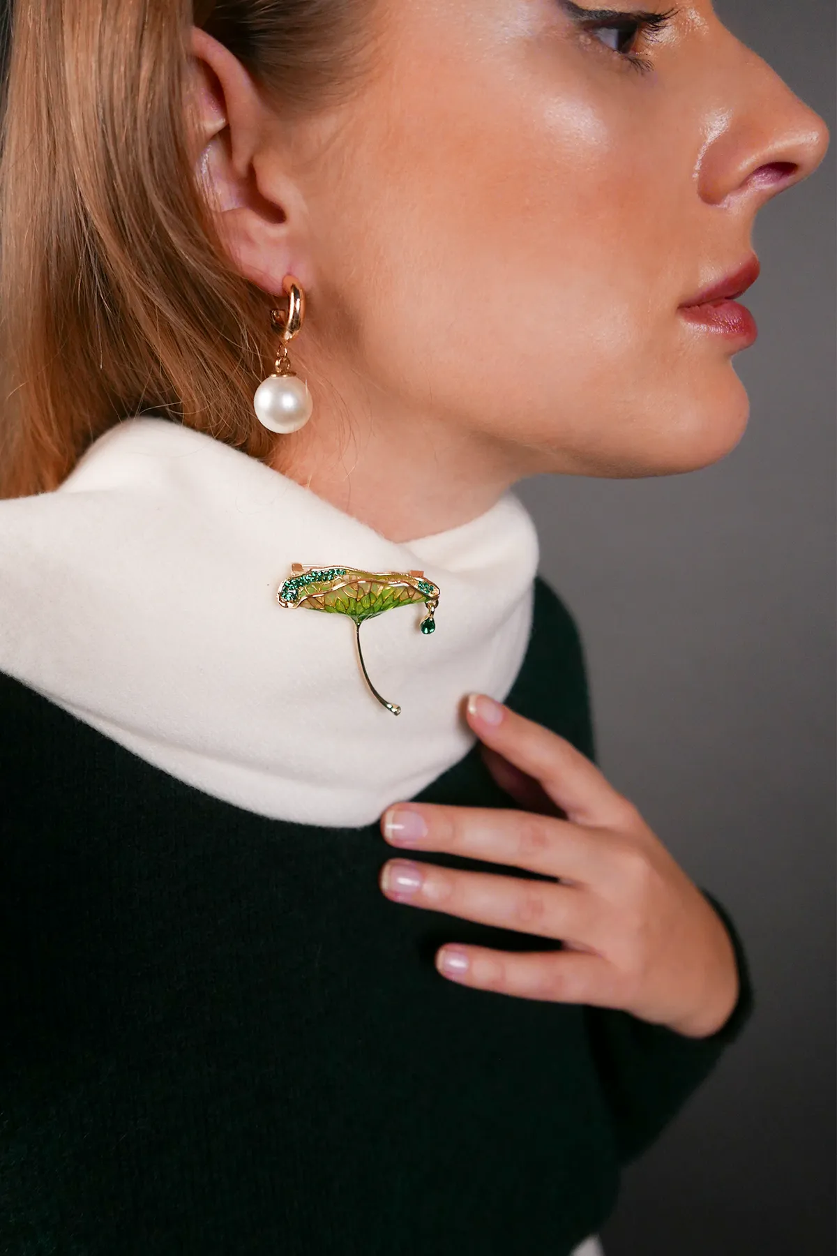 Ginkgo Biloba Leaf Brooch