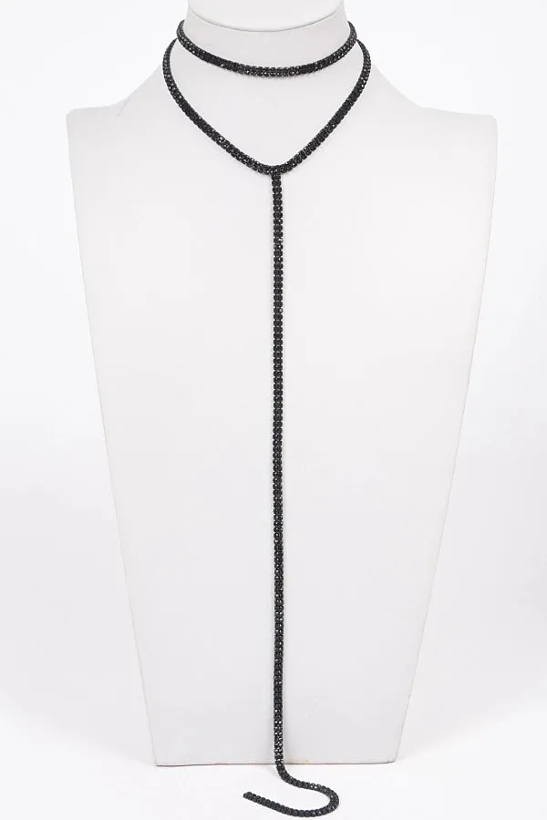 Goddess Crystal Necklace in Black