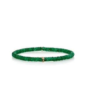 Gold & Diamond Eternity Rondelle on Aventurine