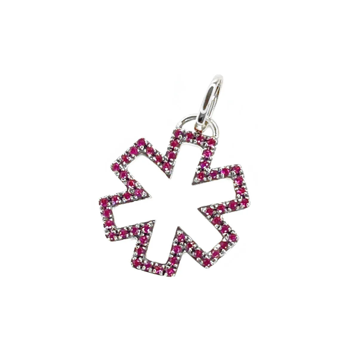 Gold & Ruby Star of Life Medical Charm