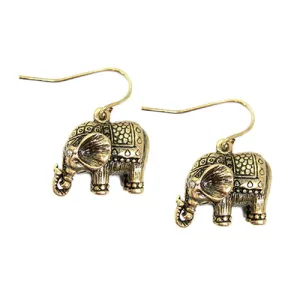GOLD ANIMAL ELEPHANT EARRINGS  #SE29110_GOLD (MA16)