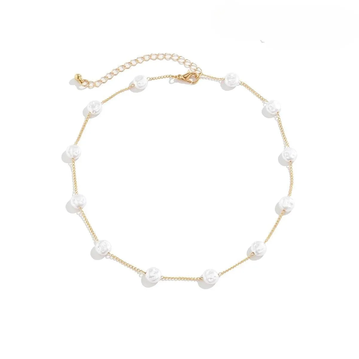 Gold Chain Pearl Necklace