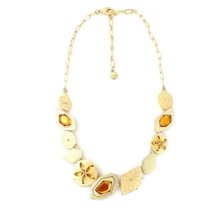 GOLD CITRINE CRTSTAL NECKLACES #252GD1101 (10A1/7A3)