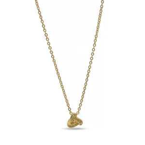 GOLD CRYSTAL PENDANT SHORT NECKLACE #SQ260-060313G (NF7/NH16)