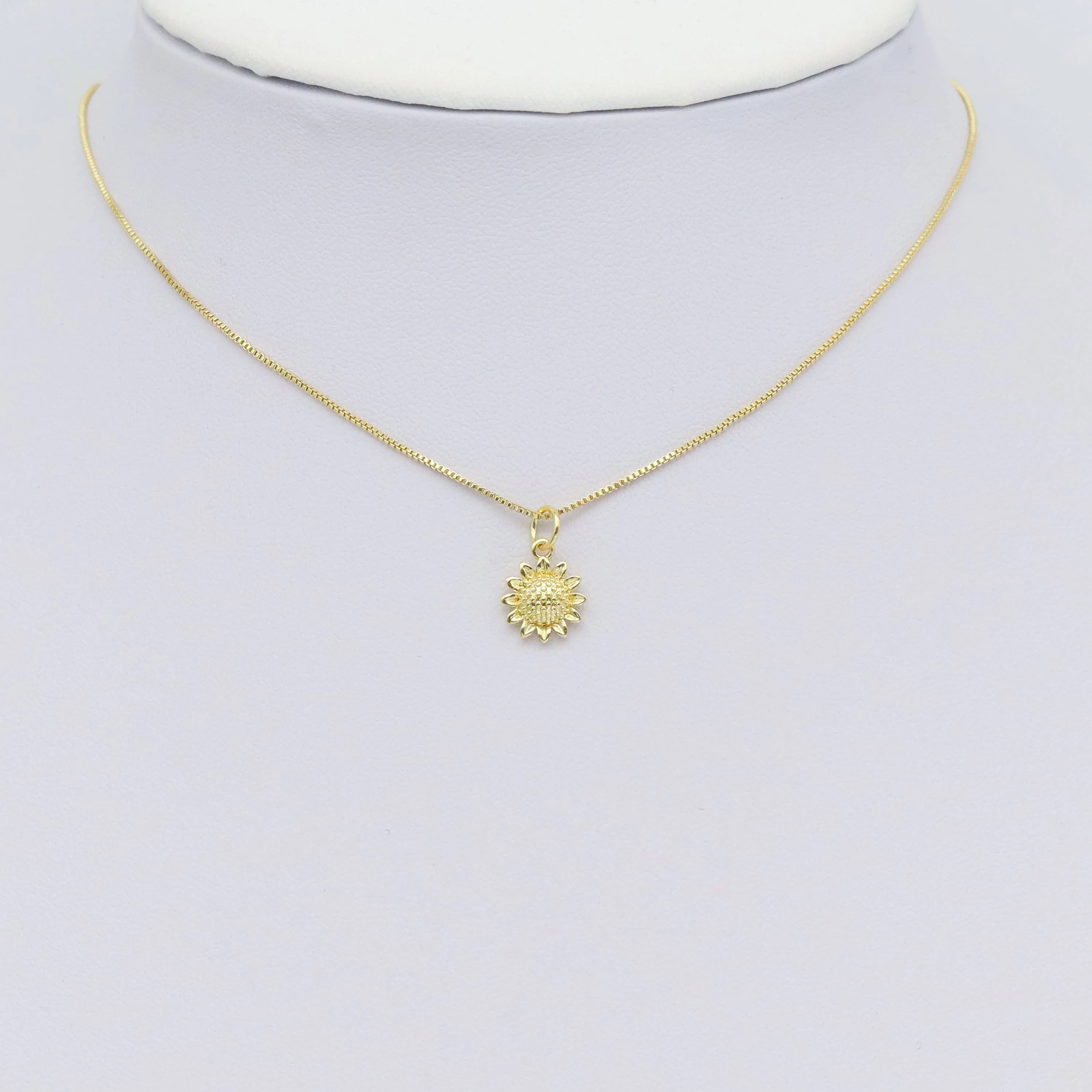 Gold Dainty Sunflower Shape Charm, Sku#Y925