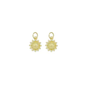 Gold Dainty Sunflower Shape Charm, Sku#Y925