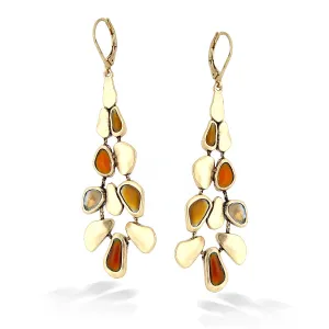 GOLD DANGLE EARRINGS #222BR3601 (1B10/1F5)