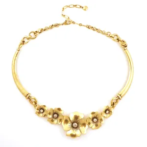 GOLD FLOWER CRYSTAL  NECKLACES #298GD1101 (9D4/8D2/6F4/8F4)