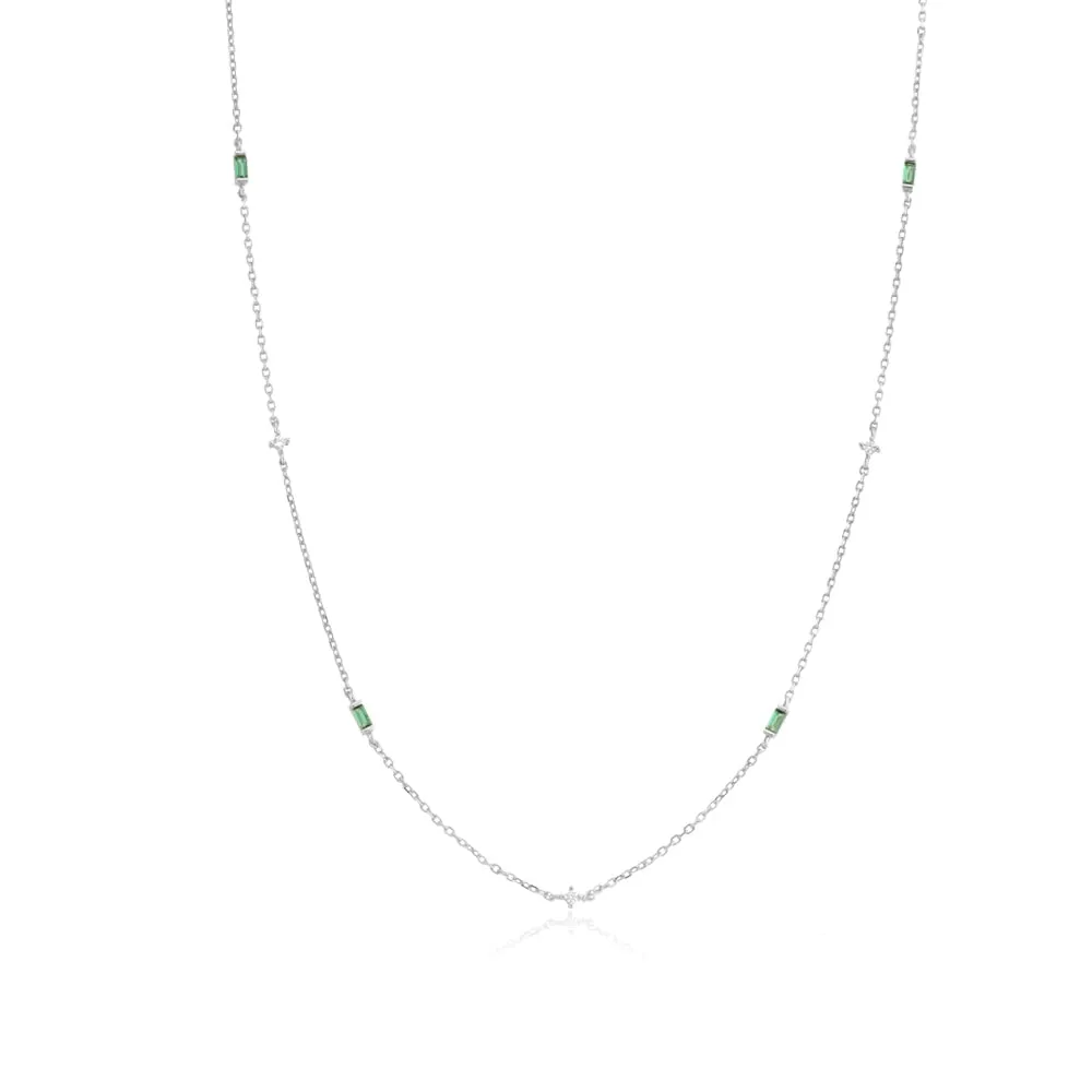 Gold Green Zircon Choker Necklace