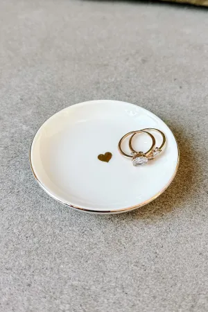 Gold Heart Jewelry Dish