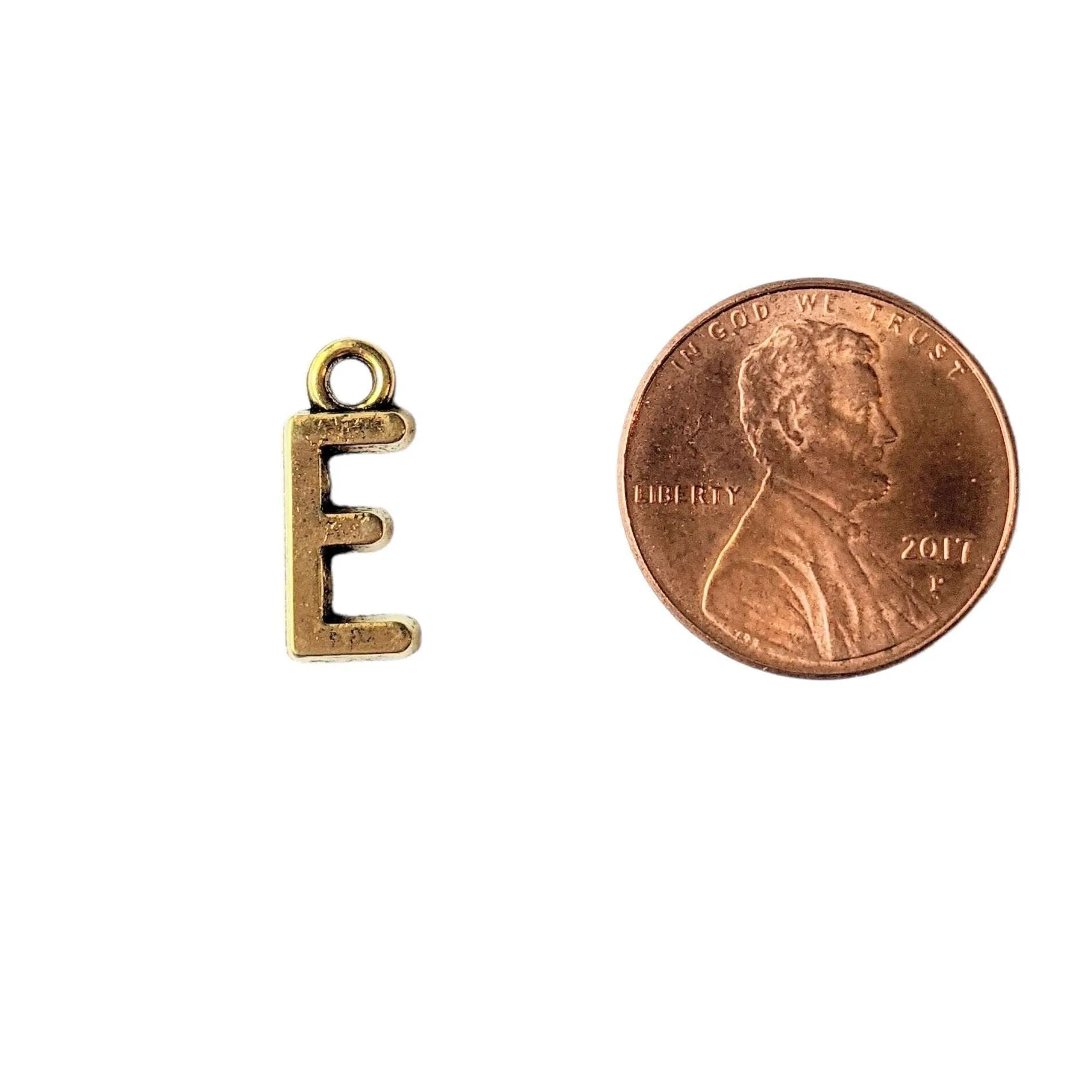 Gold Initial Charm - Letter E