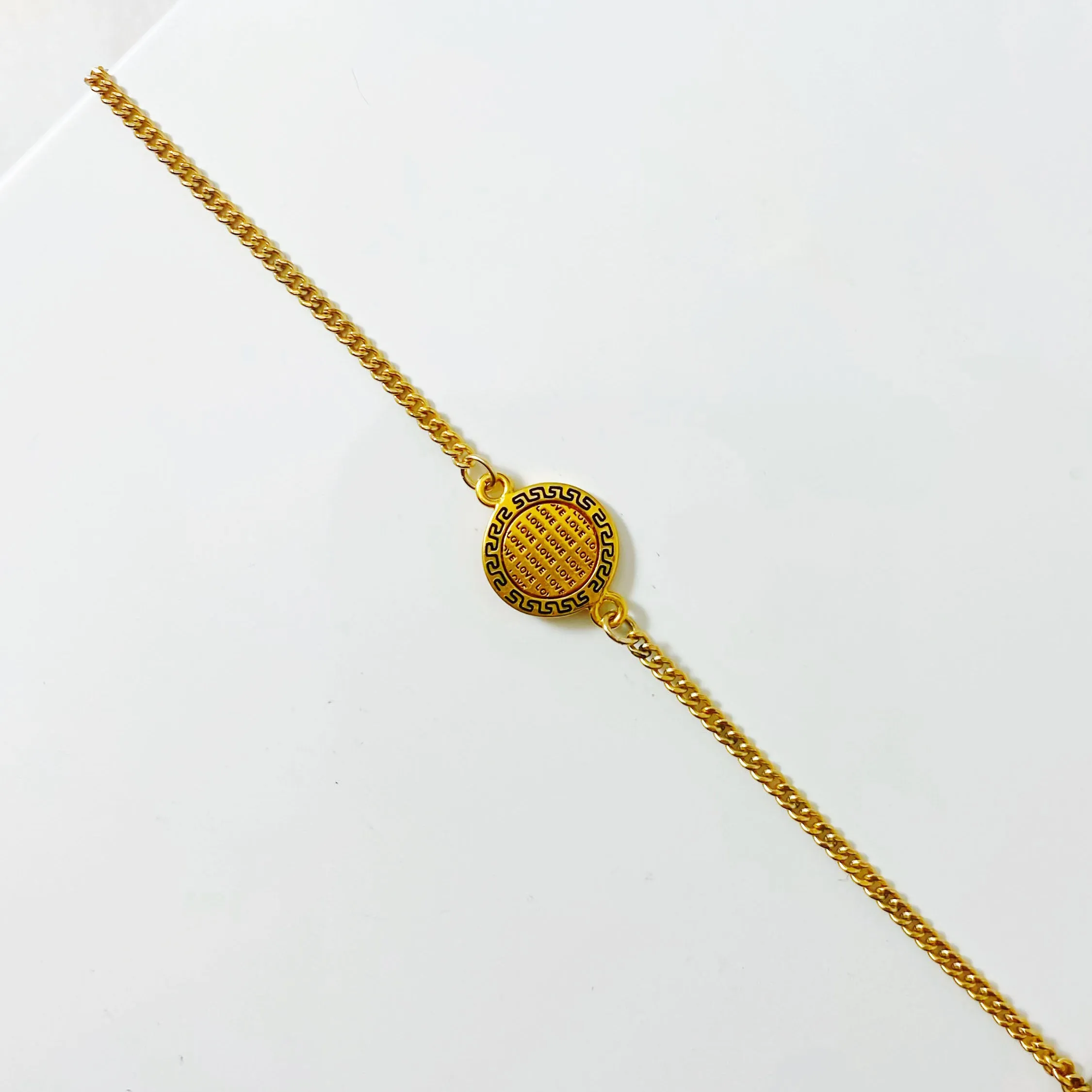 Gold Love Note Charm Bracelet