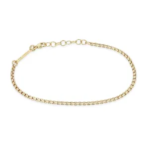 Gold Medium Weight Rounded Box Chain Bracelet