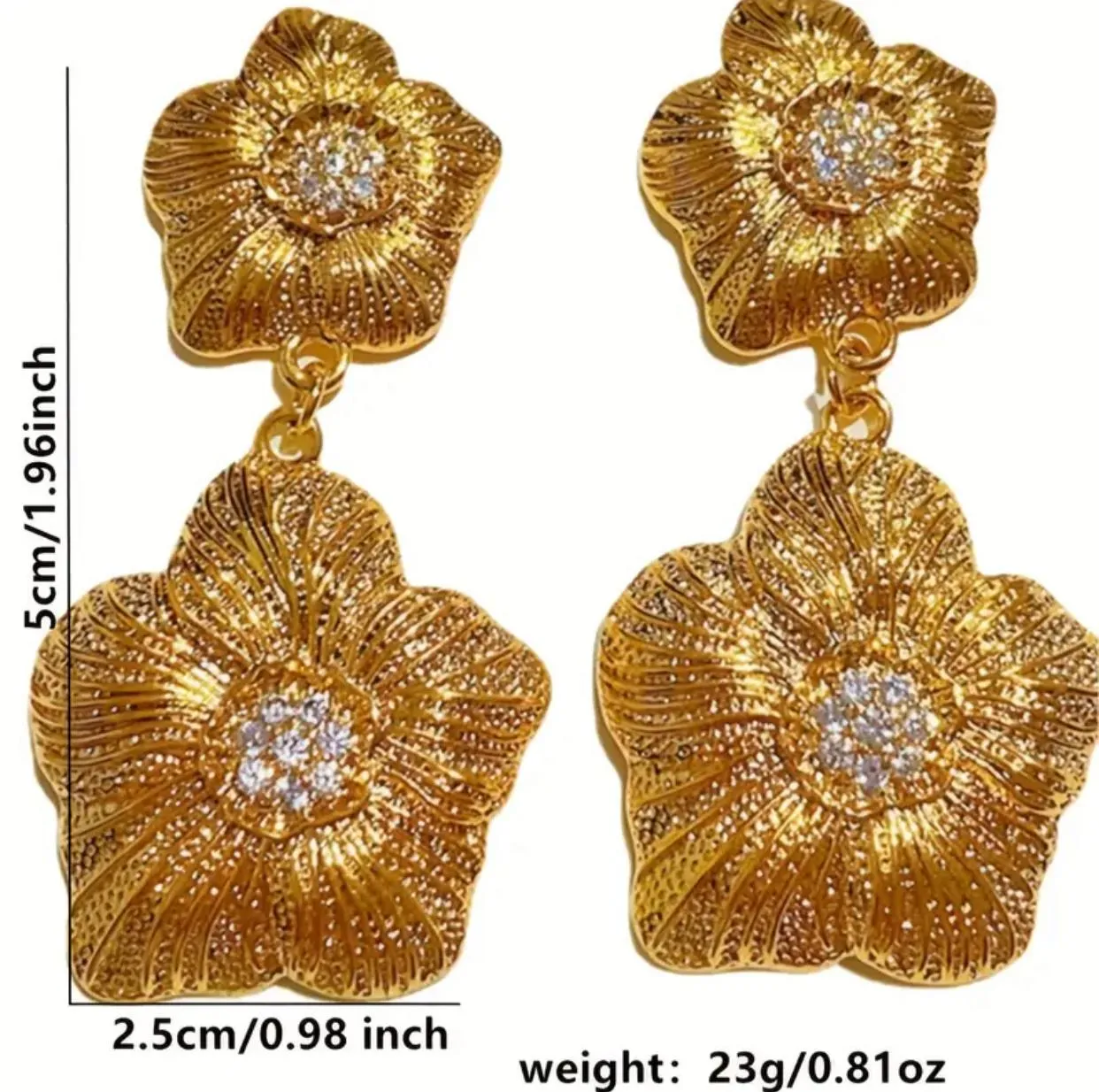 Gold Plated Flower Earrings