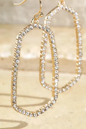 Gold Rhinestone Paved Earring *