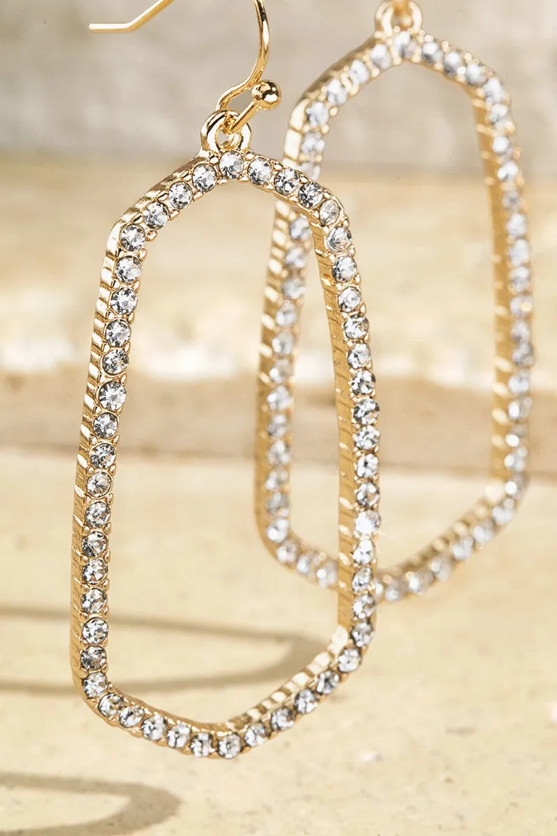 Gold Rhinestone Paved Earring *