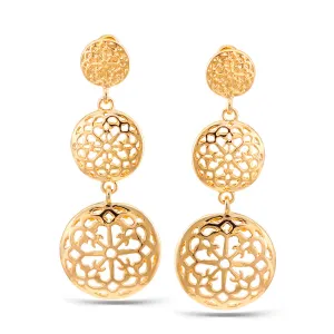 GOLD ROUND FILIGREE POST EARRINGS #SWKK11968GLD (HB5)