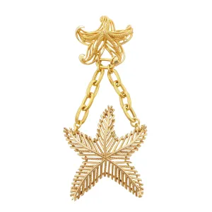 Gold starfish brooch