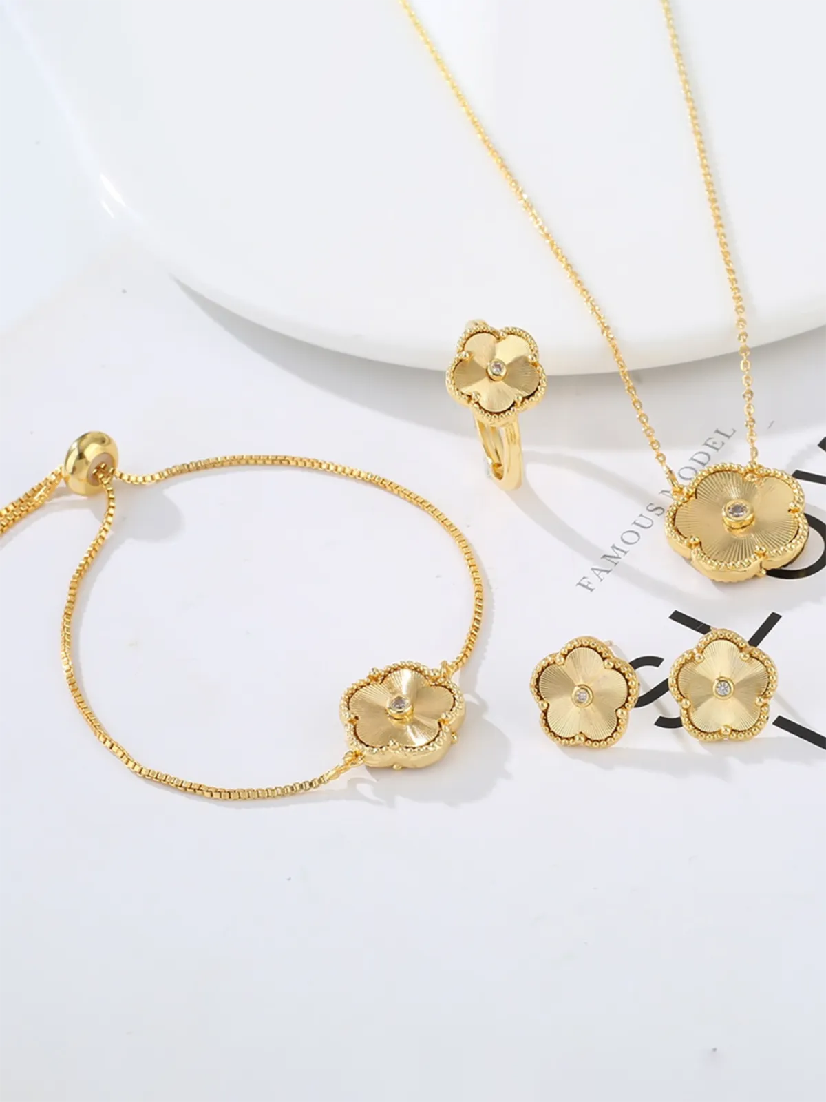 Golden Petals Gold Jewelry Set