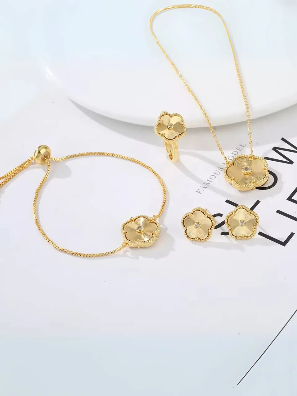 Golden Petals Gold Jewelry Set