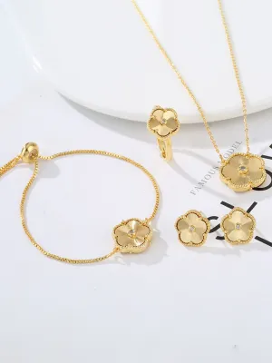 Golden Petals Gold Jewelry Set